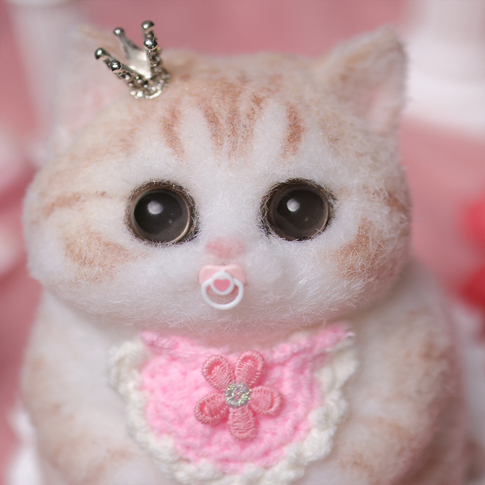 Chaton Dodou Anti-Stress - Version Ronde et Trapue, Jouet Sensoriel Extra-Doux pour Détente Profonde,Fabrication Artisanale-Chat Ju#2