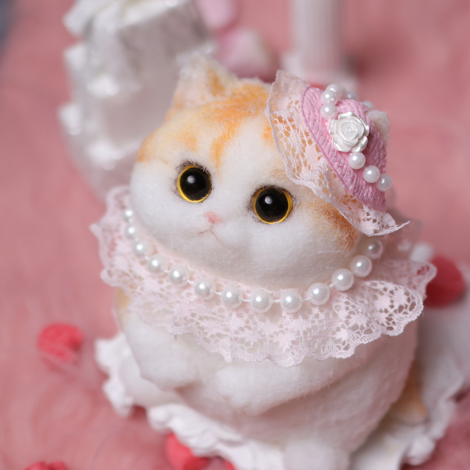 Chaton Dodou Anti-Stress - Version Ronde et Trapue, Jouet Sensoriel Extra-Doux pour Détente Profonde,Fabrication Artisanale-Chat Ju#1