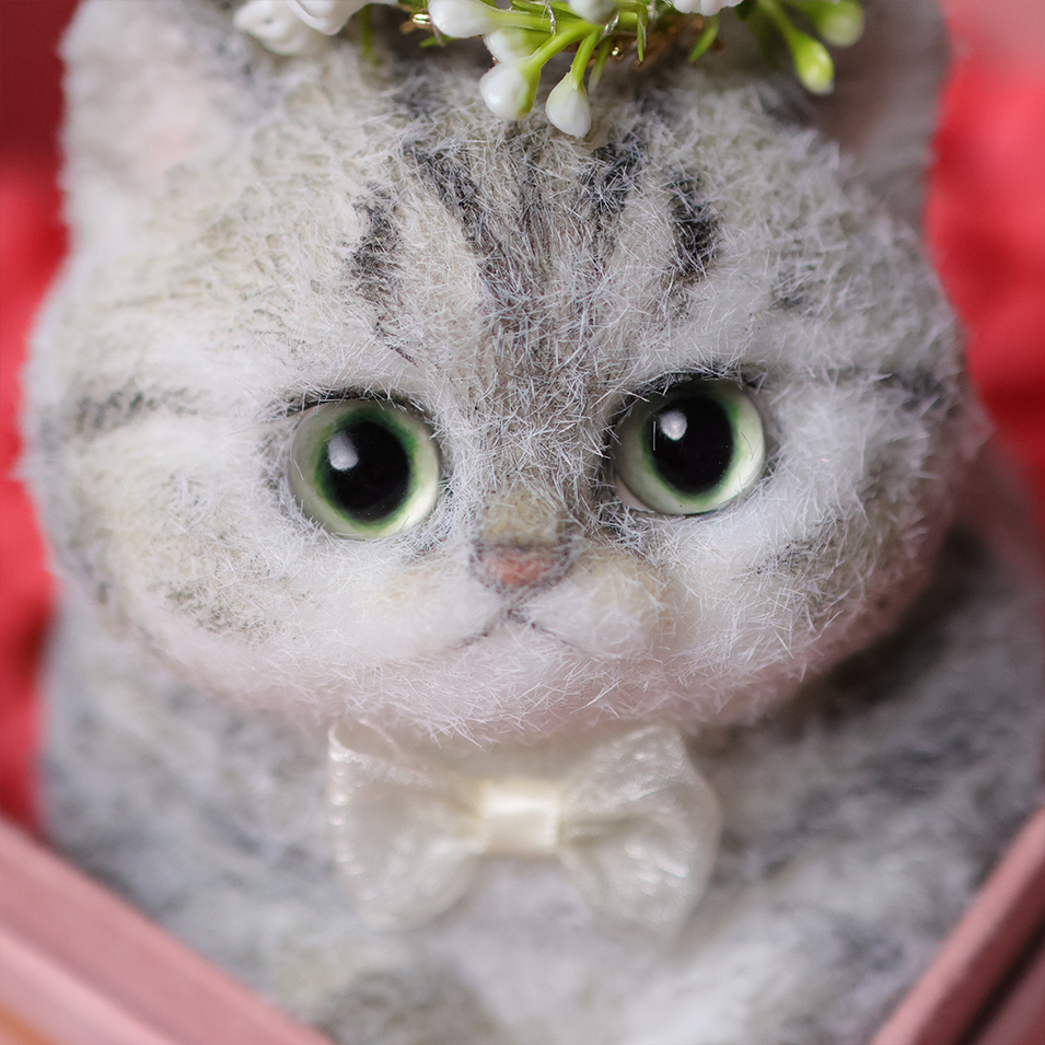 Chaton Dodou Anti-Stress - Version Ronde et Trapue, Jouet Sensoriel Extra-Doux pour Détente Profonde,Fabrication Artisanale-Chat Li Hua#2