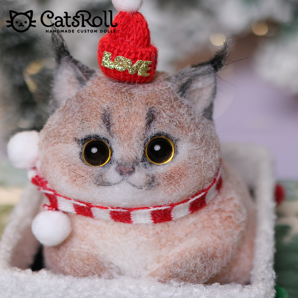 Chaton Dodou Anti-Stress - Version Ronde et Trapue, Jouet Sensoriel Extra-Doux pour Détente Profonde,Fabrication Artisanale-Caracal