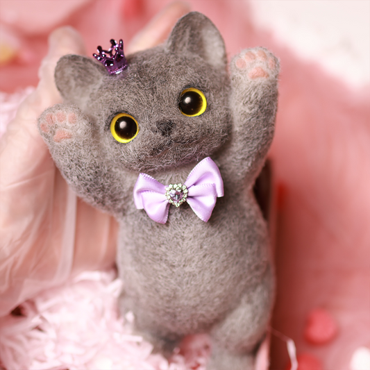 Chaton Élégant Anti-Stress - Version Fine et Allongée, Décoration de Bureau Zen, Idée Cadeau Minimaliste,Fabrication Artisanale