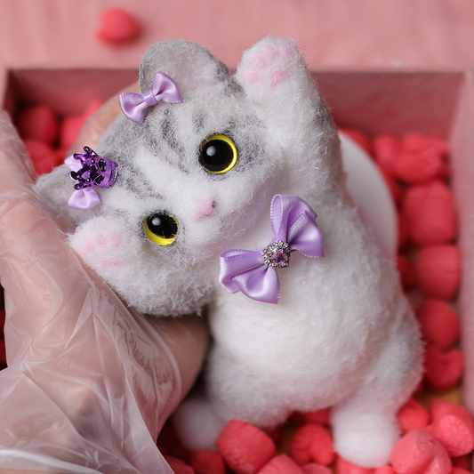 Chaton Élégant Anti-Stress - Version Fine et Allongée, Décoration de Bureau Zen, Idée Cadeau Minimaliste,Fabrication Artisanale