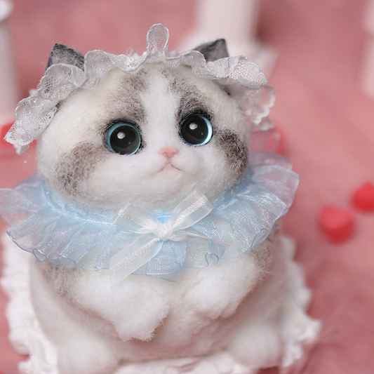 Chaton Dodou Anti-Stress - Version Ronde et Trapue, Jouet Sensoriel Extra-Doux pour Détente Profonde,Fabrication Artisanale-Ragdoll