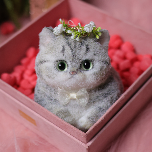 Chaton Dodou Anti-Stress - Version Ronde et Trapue, Jouet Sensoriel Extra-Doux pour Détente Profonde,Fabrication Artisanale-Chat Li Hua#2