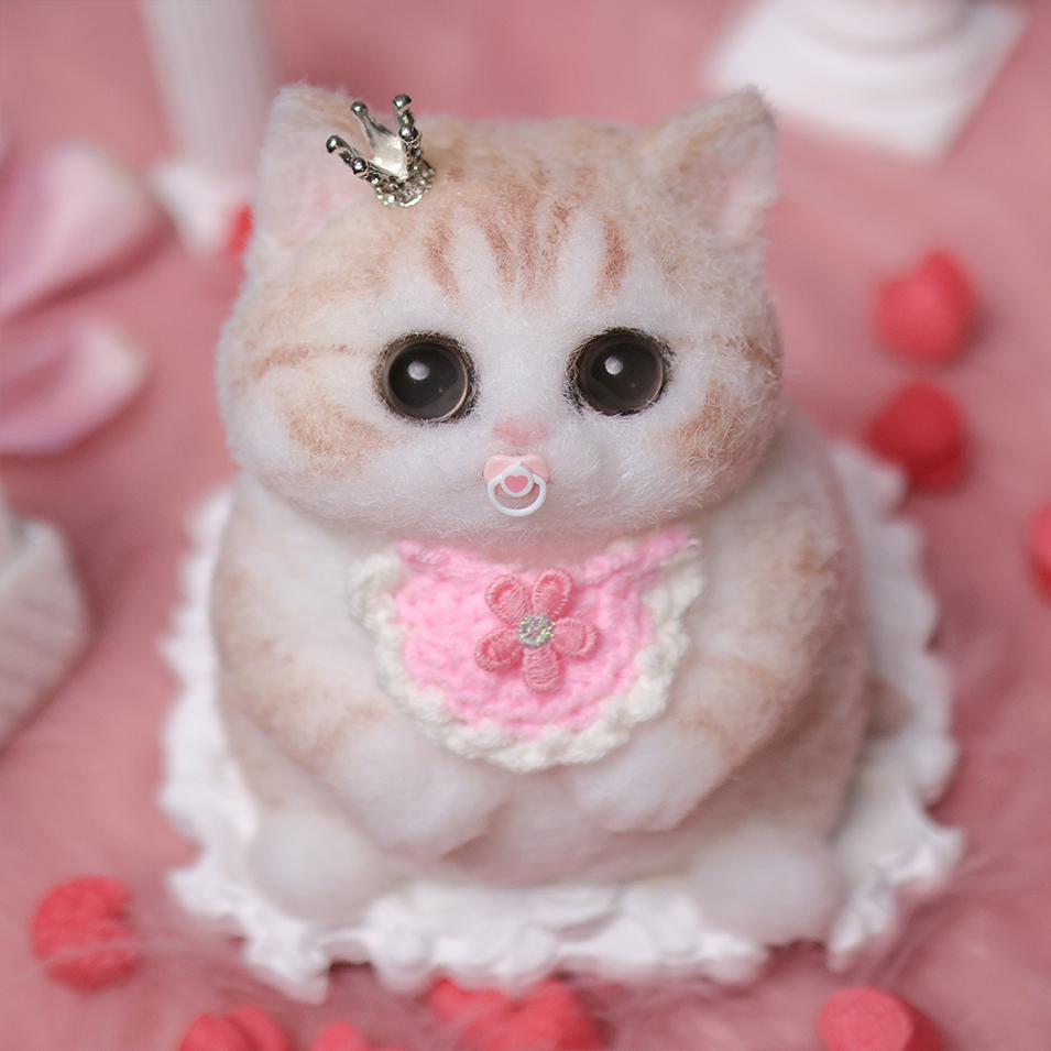 Chaton Dodou Anti-Stress - Version Ronde et Trapue, Jouet Sensoriel Extra-Doux pour Détente Profonde,Fabrication Artisanale-Chat Ju#2