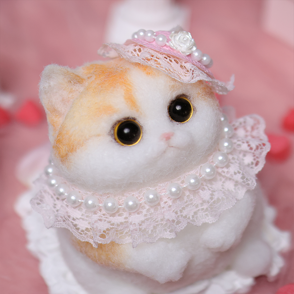 Chaton Dodou Anti-Stress - Version Ronde et Trapue, Jouet Sensoriel Extra-Doux pour Détente Profonde,Fabrication Artisanale-Chat Ju#1